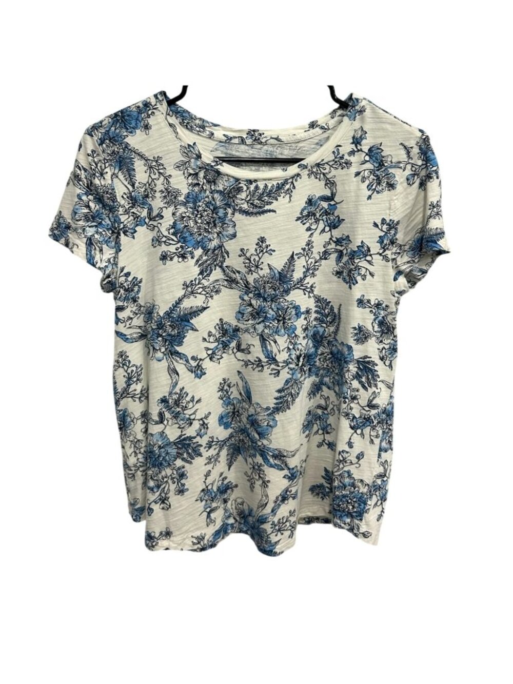 Blue Sol Large Floral Short Sleeve Top Cotton Modal Cottagecore